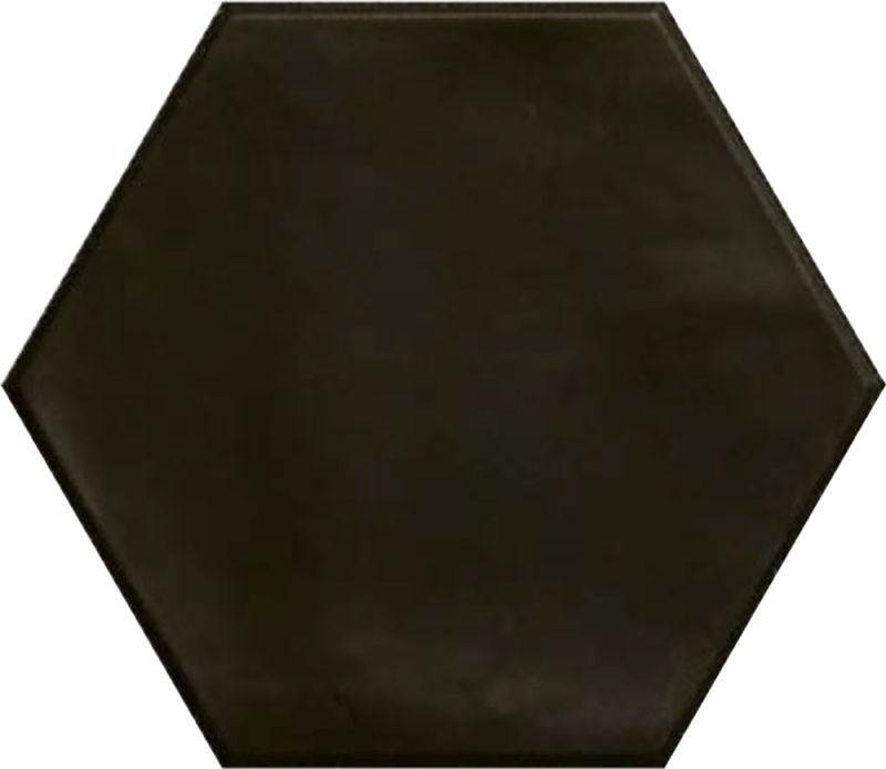 Керамическая плитка Ribesalbes Hex Nero Graphito Glossy, цвет чёрный тёмный, поверхность глянцевая, шестиугольник, 150x173