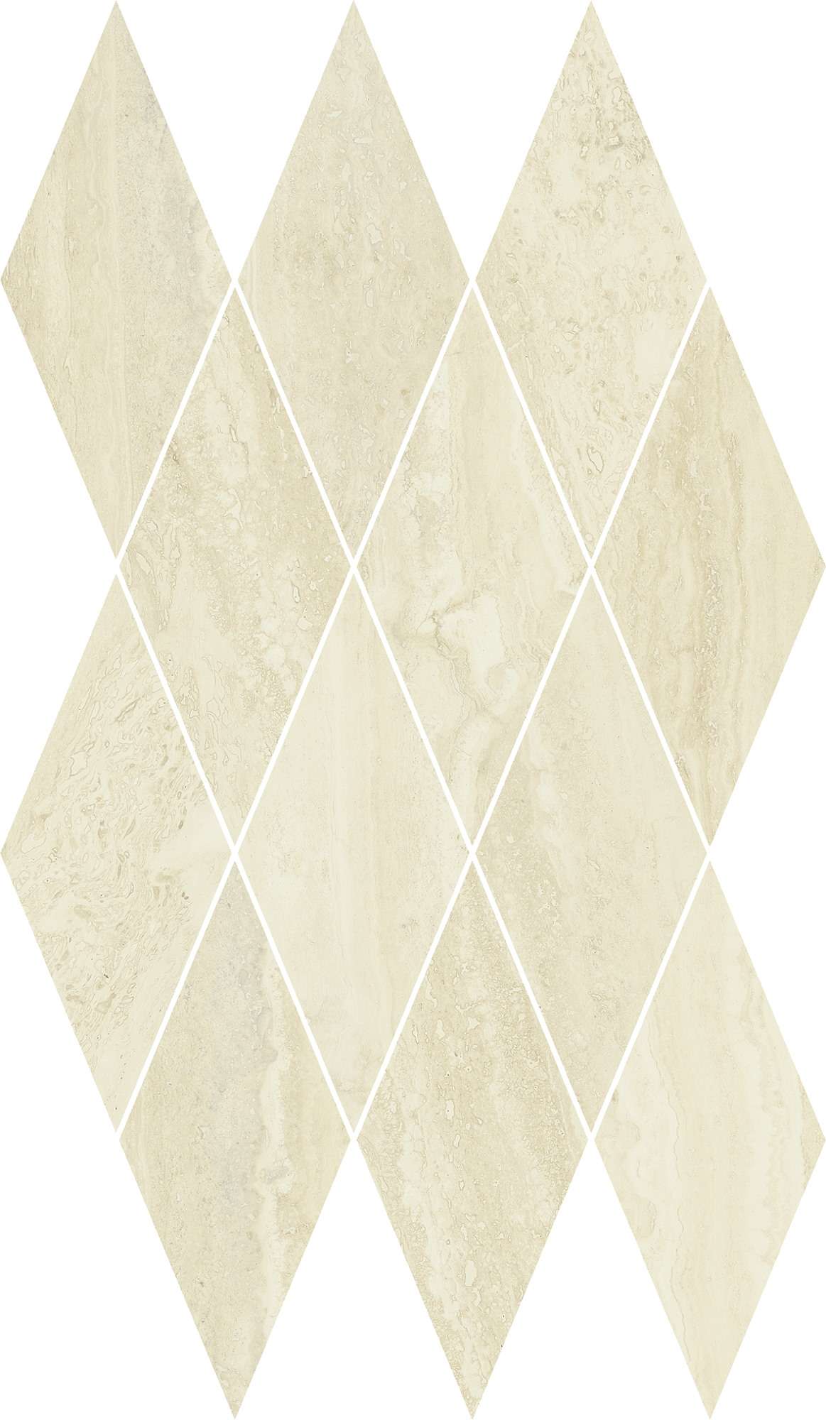 Мозаика Italon Charme Advance Platinum Mosaico Diamond Lux 620110000136, цвет белый, поверхность полированная, ромб, 280x480