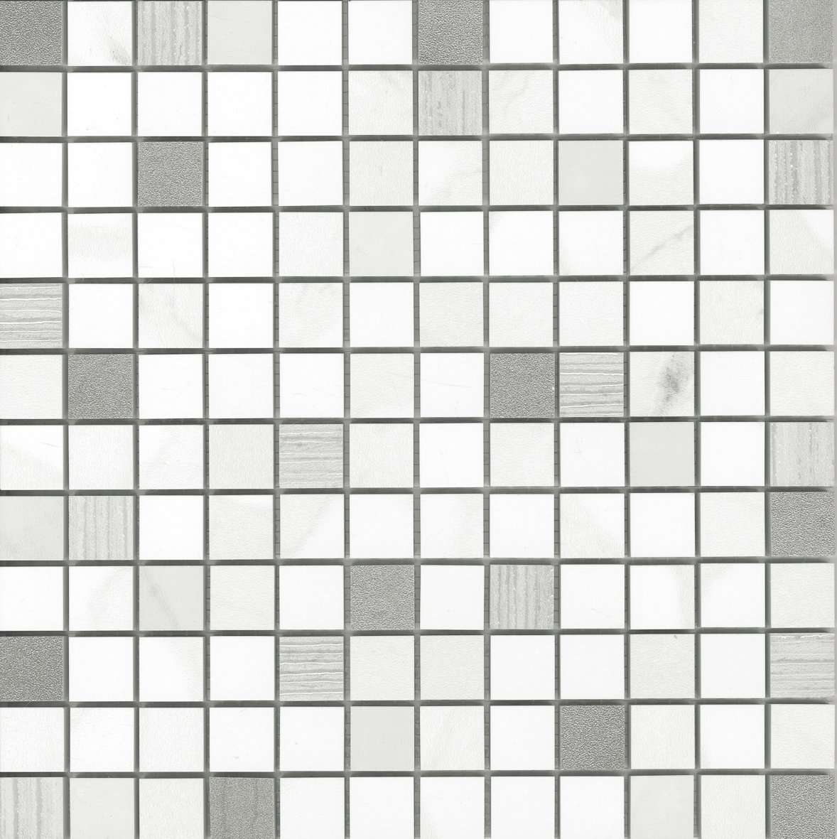 Мозаика Aparici Marbox Calacatta Mos Dec 2,5X2,5, цвет белый, поверхность матовая, квадрат, 298x298