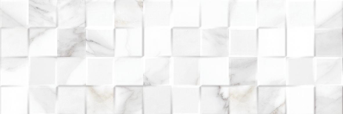 Керамическая плитка Laparet Cassiopea плитка настенная мозаика 17-30-00-479, цвет белый, поверхность рельефная, прямоугольник, 200x600