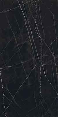 Широкоформатный керамогранит TAU Marquina Black A Polished, цвет чёрный, поверхность полированная, прямоугольник, 1600x3200