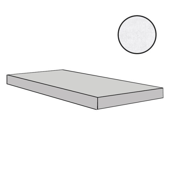 Ступени Floor Gres Rawtech Raw White Ang.Gra.Nat Dx 753912, цвет белый, поверхность матовая, прямоугольник, 330x1200