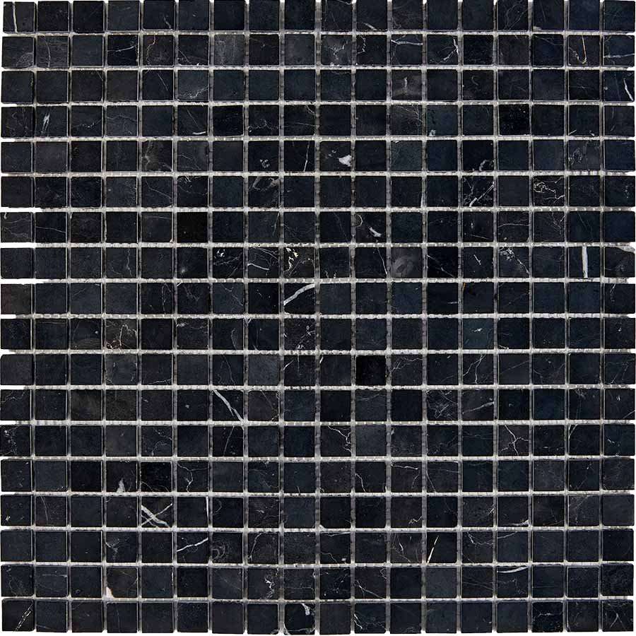 Мозаика Pixel Mosaic PIX244 Мрамор (15x15 мм), цвет чёрный, поверхность полированная, квадрат, 300x300