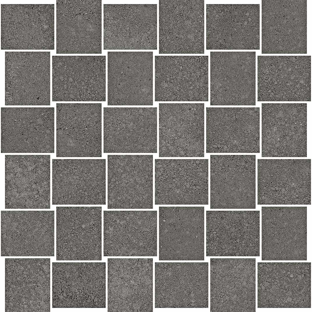 Мозаика Vallelunga Terrae Mosaico Intreccio Piombo VTEMI40, цвет чёрный, поверхность матовая, квадрат, 300x300
