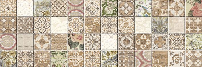 Декоративные элементы Laparet Kiparis плитка настенная мозаика 17-30-11-477, цвет коричневый бежевый, поверхность глянцевая, прямоугольник, 200x600