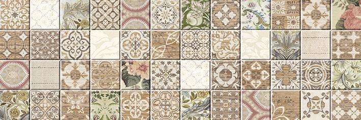 Декоративные элементы Laparet Kiparis плитка настенная мозаика 17-30-11-477, цвет коричневый бежевый, поверхность глянцевая, прямоугольник, 200x600
