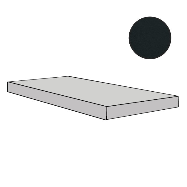 Ступени Floor Gres B&W Marble Black Naturale Gr.Dx 767431, цвет чёрный тёмный, поверхность матовая, прямоугольник, 330x1200