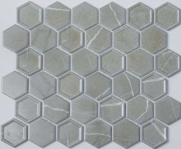 Мозаика NS Mosaic P-504, цвет серый, поверхность глянцевая, квадрат, 281x325