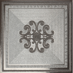 Декоративные элементы Settecento Ermitage Decoro Finitura Impero Nero, цвет чёрный, поверхность глянцевая, квадрат, 250x250