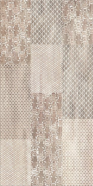 Керамическая плитка Azori Pandora Latte Ornament, цвет бежевый, поверхность матовая, прямоугольник, 315x630