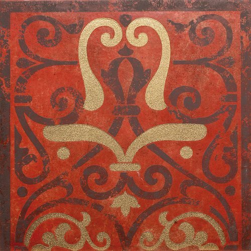 Декоративные элементы Arkadia Ornamenti Rosso Mod. Oro D, цвет бордовый, поверхность матовая, квадрат, 300x300