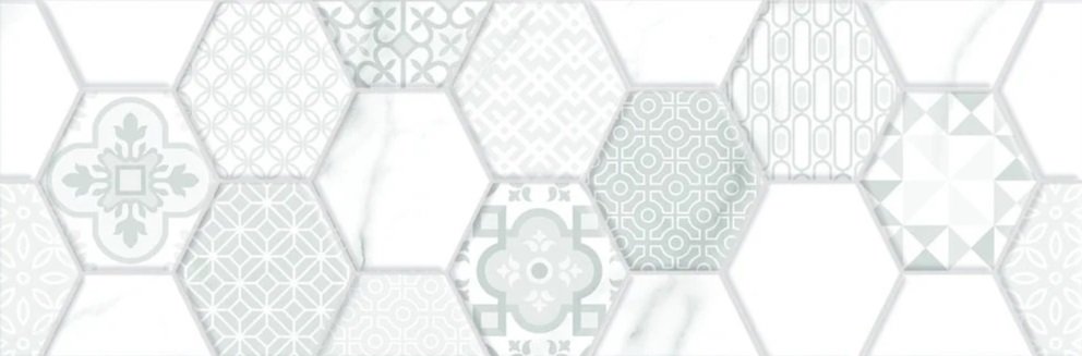 Керамическая плитка Emtile Avila Sot Patch, цвет белый серый, поверхность матовая, прямоугольник, 200x600