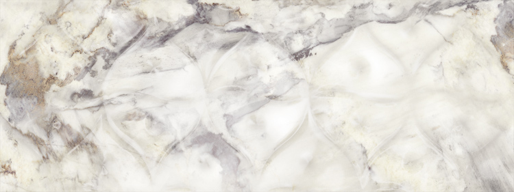 Декоративные элементы Aparici Luxor Ilusion White Diva, цвет серый, поверхность глянцевая рельефная, прямоугольник, 446x1193