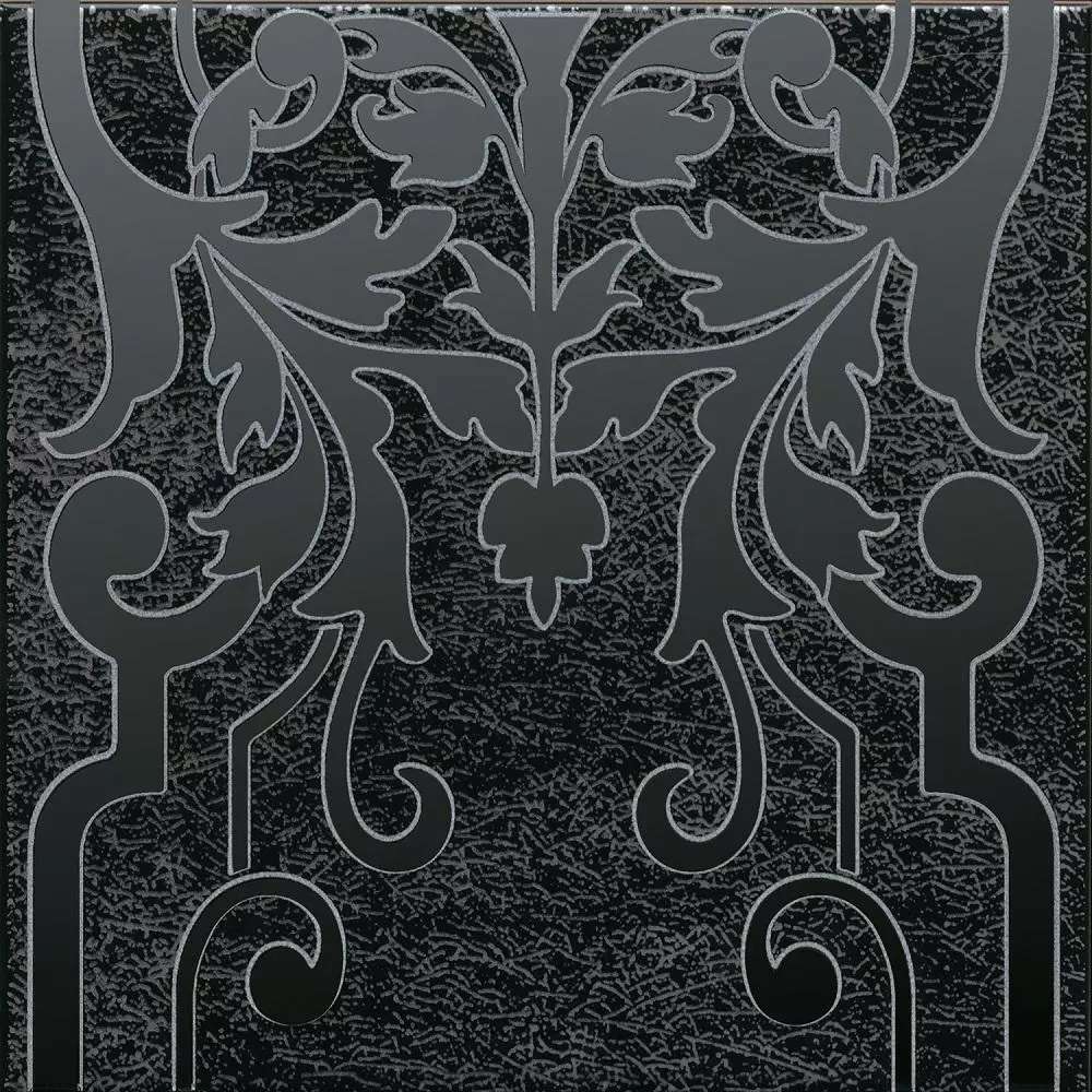 Декоративные элементы Kerama Marazzi Барберино 2 чёрный глянцевый HGD\B566\5292, цвет чёрный, поверхность глянцевая, квадрат, 200x200