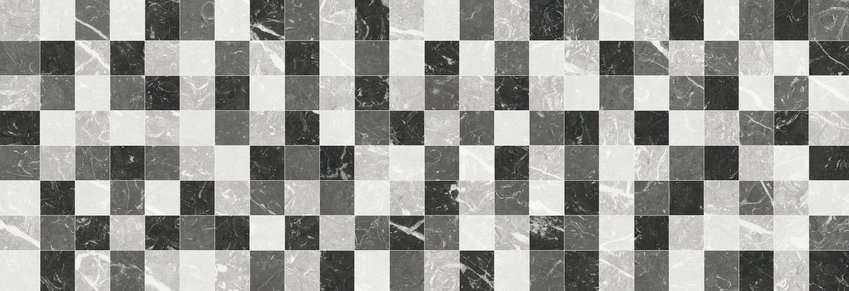 Керамическая плитка Benadresa Pixel Naxos Slim, цвет чёрно-белый, поверхность глянцевая, прямоугольник, 300x900