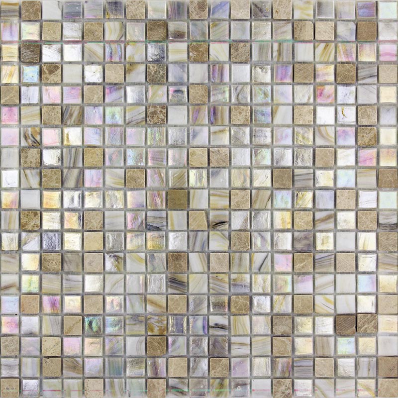 Мозаика Alma Mosaic Nibble AM207(m), цвет серый коричневый, поверхность глянцевая, квадрат, 327x327