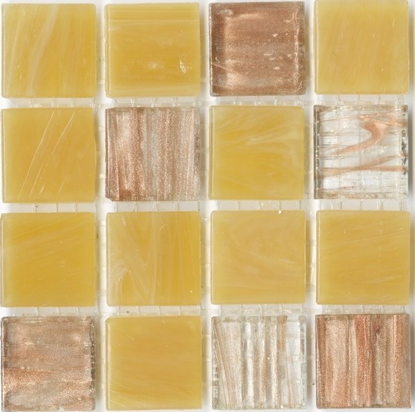 Мозаика JNJ Mosaic Интерьерные Cмеси 200x200 V-J1580 Honey, цвет жёлтый, поверхность глянцевая, квадрат, 200x200
