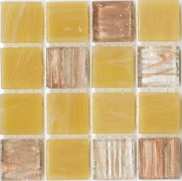 Мозаика JNJ Mosaic Интерьерные Cмеси 200x200 V-J1580 Honey, цвет жёлтый, поверхность глянцевая, квадрат, 200x200