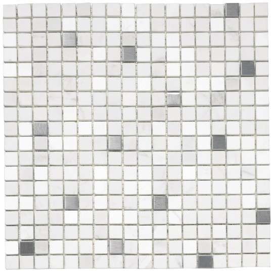 Мозаика Dune Materia Mosaics Casablanca 186355, цвет белый, поверхность глянцевая матовая, квадрат, 300x300