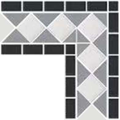 Мозаика Caramelle Mosaic Angola Equinozio 48x48x6, цвет чёрно-белый, поверхность матовая противоскользящая, , 277x277