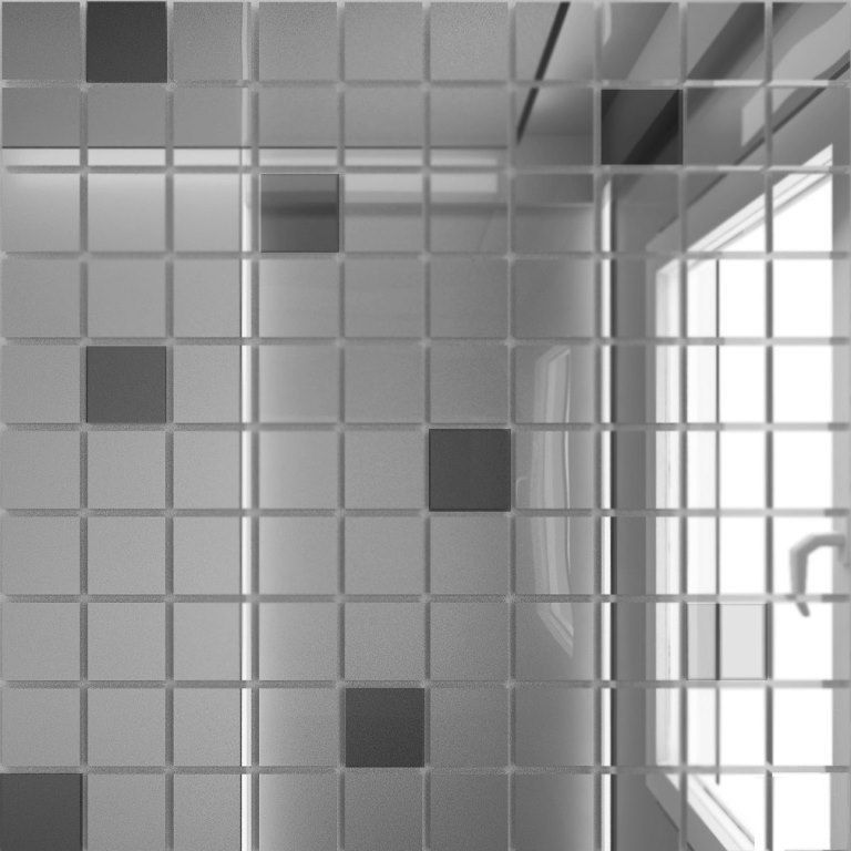 Мозаика ДСТ Мозаика зеркальная Серебро + Графит С90Г10 25х25, цвет серый, поверхность глянцевая, квадрат, 300x300