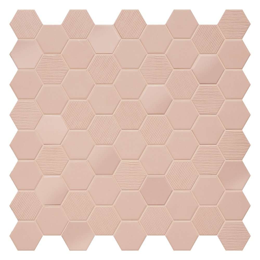 Мозаика Terratinta Hexa Rosy Blush TTBST02MHMIX, цвет розовый, поверхность матовая, шестиугольник, 316x316