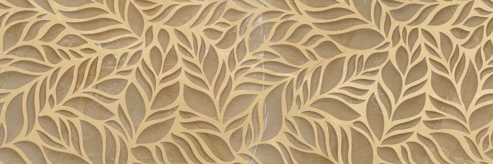 Керамическая плитка Kerasol Caldo Leaves Rectificado, цвет коричневый бежевый, поверхность глянцевая, прямоугольник, 300x900