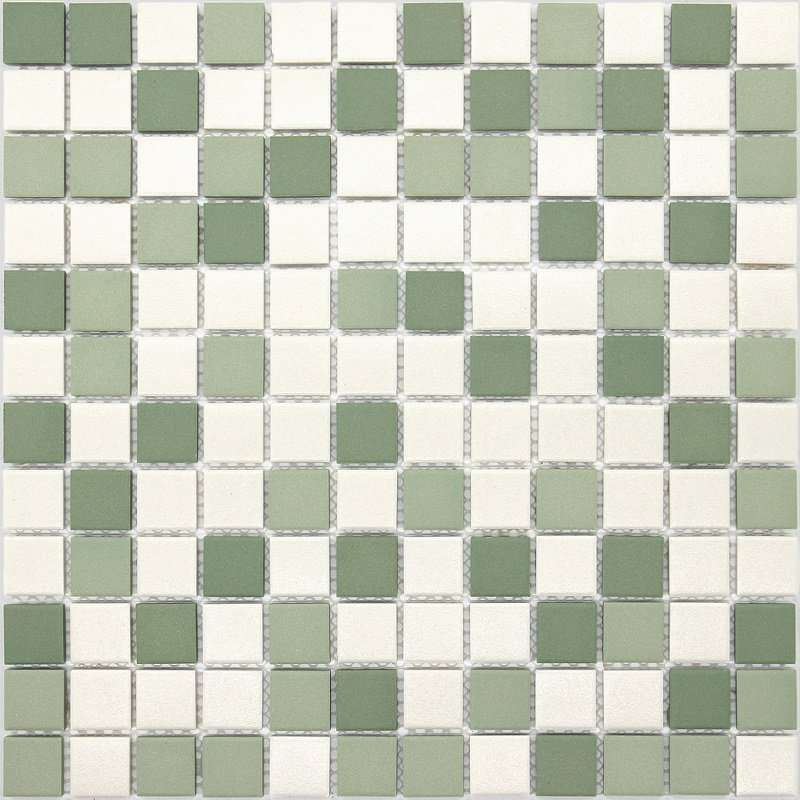Мозаика Caramelle Mosaic L Universo Virgo 23x23, цвет белый зелёный, поверхность матовая, квадрат, 300x300