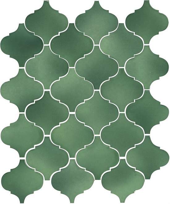 Керамическая плитка Kerama Marazzi Арабески Майолика зеленый 65008, цвет зелёный, поверхность глянцевая, арабеска, 260x300