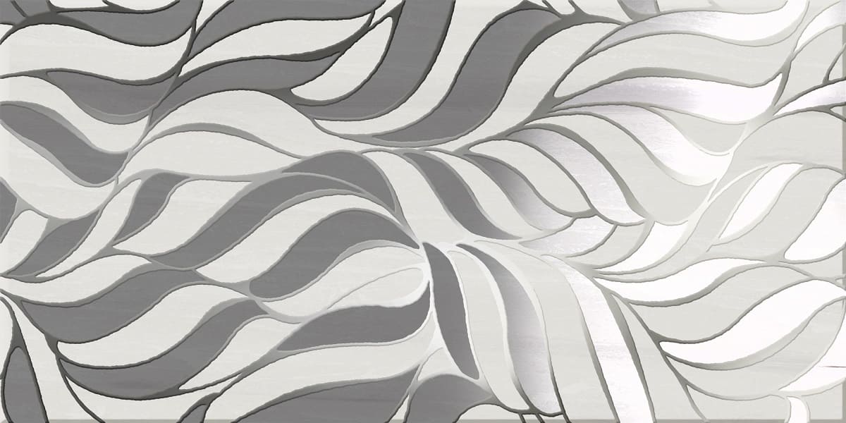 Декоративные элементы Axima Андалусия Декор Листья, цвет серый, поверхность глянцевая, прямоугольник, 250x500