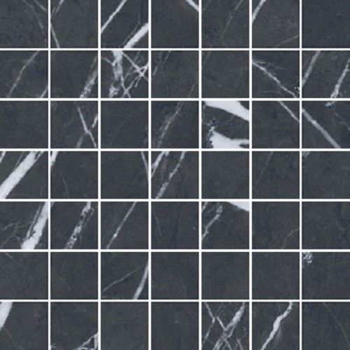 Мозаика Absolut Gres Black Marquina Mosaic, цвет чёрный, поверхность матовая, квадрат, 300x300