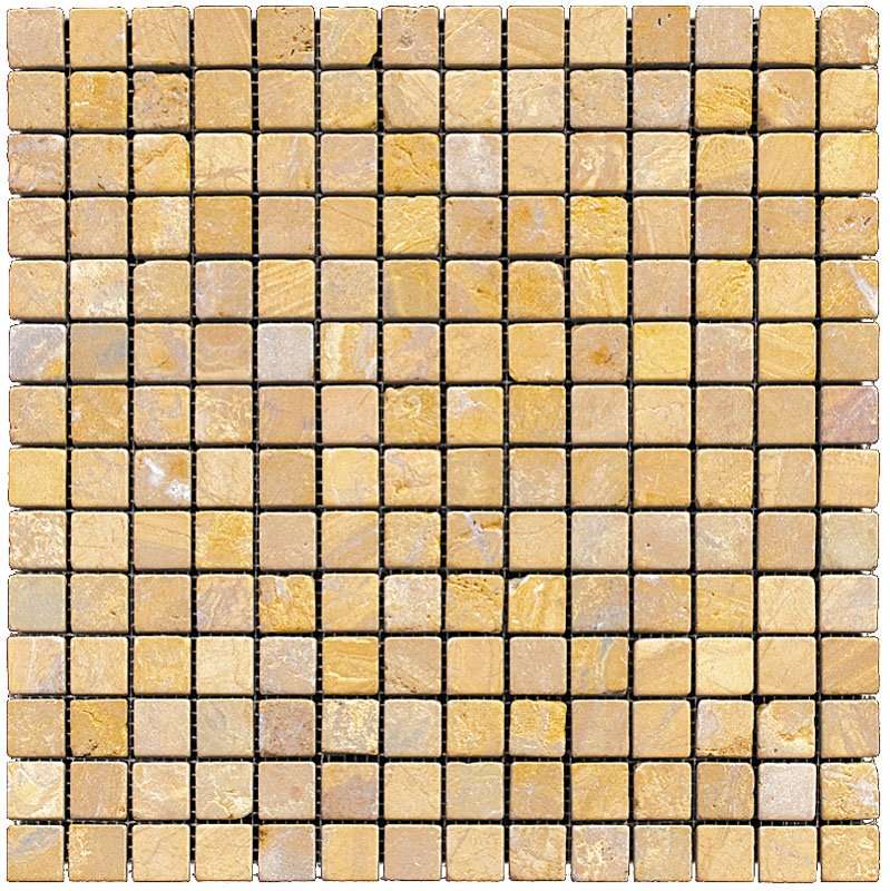 Мозаика Natural Mosaic Adriatica (2X2) 7M097-20T, цвет жёлтый, поверхность матовая, квадрат, 305x305