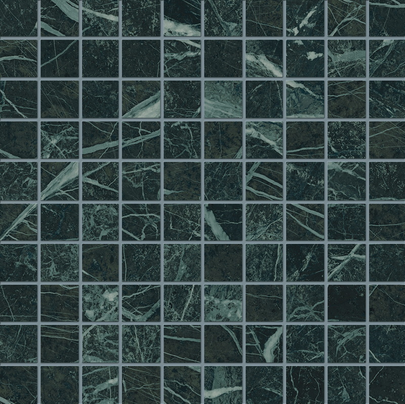 Мозаика Emilceramica (Acif) Tele Di Marmo Revolution Mosaico 3X3 Verde Saint Denis Nat EHP7, цвет зелёный, поверхность матовая, квадрат, 300x300