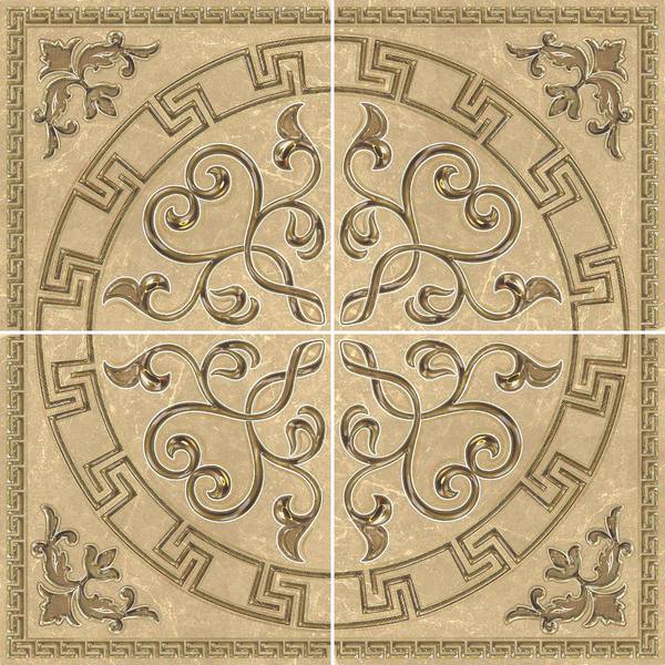 Декоративные элементы Керлайф Eterna Roseton, цвет бежевый, поверхность глянцевая, квадрат, 665x665