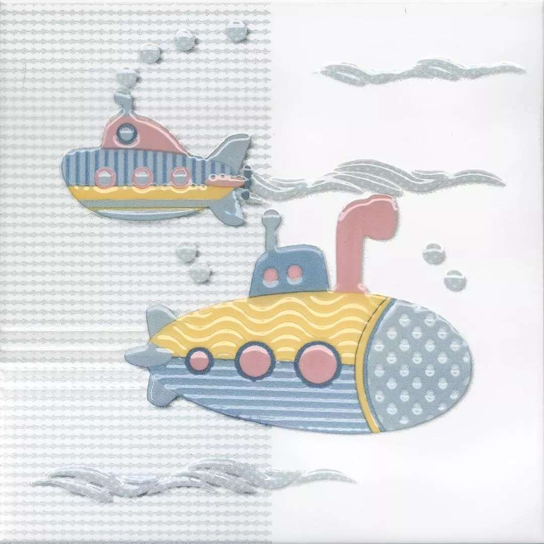 Декоративные элементы Kerama Marazzi Бон Вояж Подводная лодка VT\A375\5009, цвет разноцветный, поверхность матовая, квадрат, 200x200
