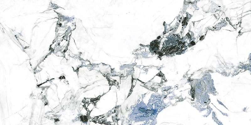 Керамогранит Geotiles Oyama Blue Leviglass, цвет белый голубой, поверхность полированная, прямоугольник, 600x1200