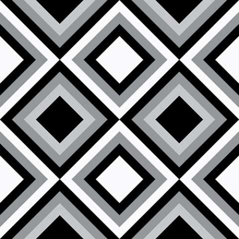 Декоративные элементы Vallelunga Colibri Nero Dec D2 6000283, цвет чёрно-белый, поверхность матовая, квадрат, 125x125