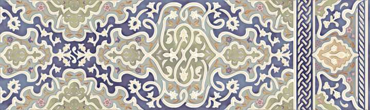 Керамическая плитка Aparici Tawriq Blue Halifa, цвет разноцветный, поверхность матовая, прямоугольник, 298x996