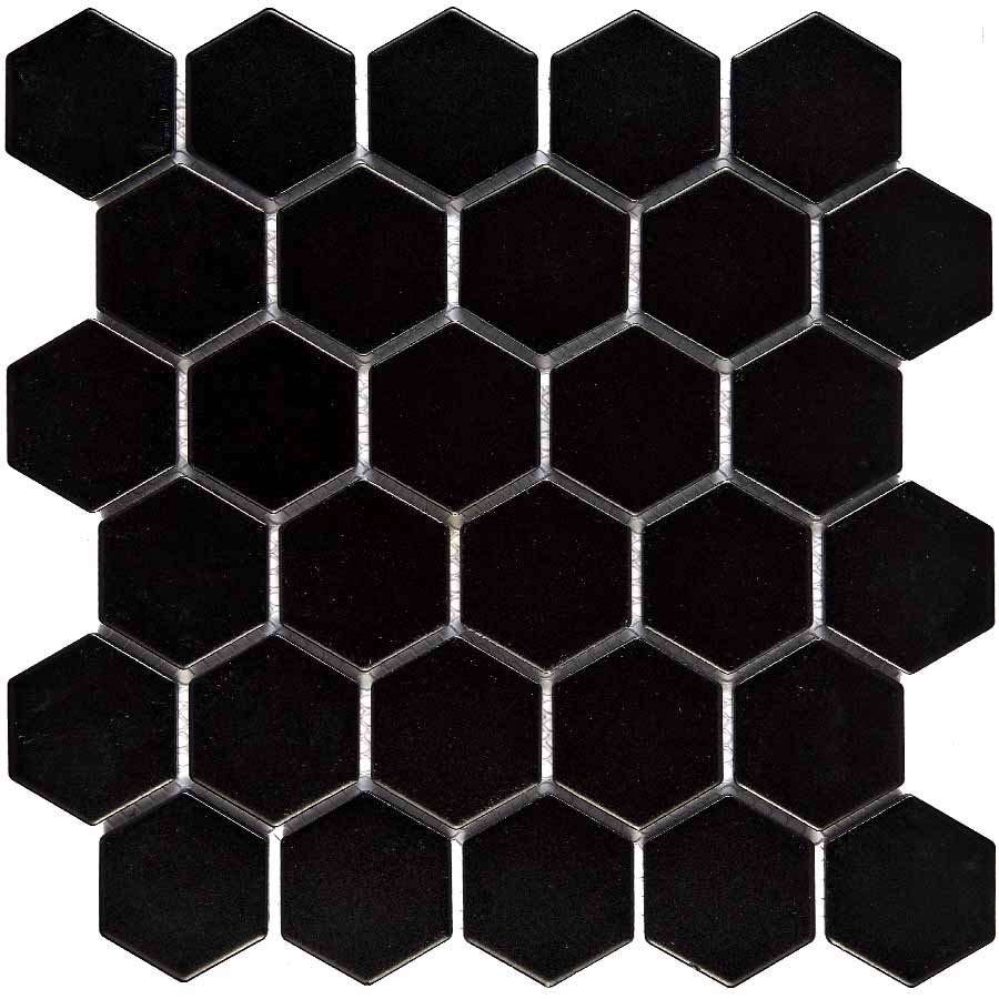 Мозаика Pixel Mosaic PIX611 Керамогранит (51х59 мм), цвет чёрный, поверхность матовая, прямоугольник, 270x285
