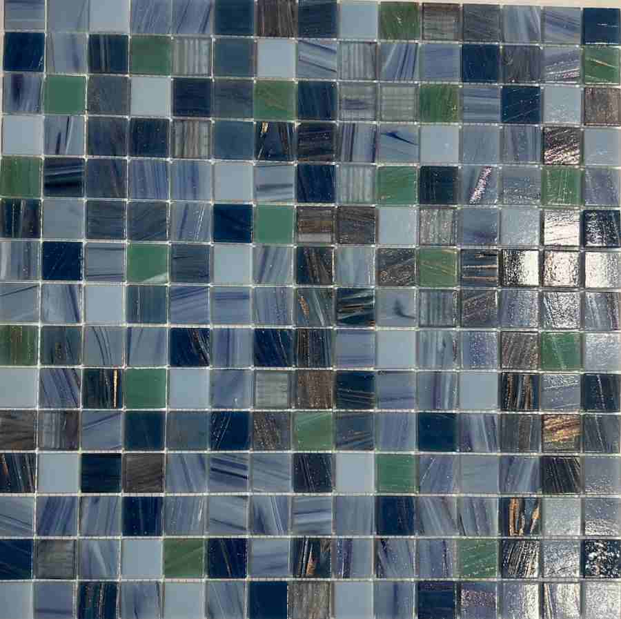 Мозаика Pixel Mosaic PIX127 Стекло, цвет синий, поверхность глянцевая, квадрат, 316x316
