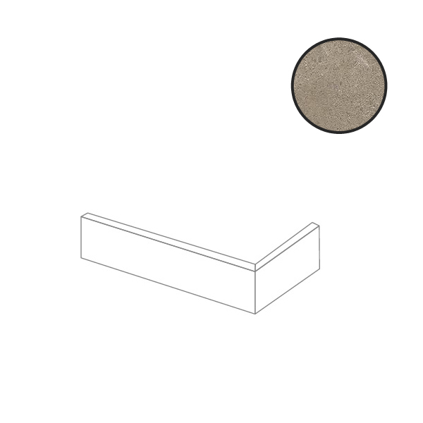 Бордюры Emilceramica (Acif) Kotto Brick Angolare Terra E391, цвет коричневый, поверхность матовая, прямоугольник, 60x250