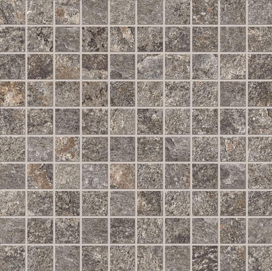 Мозаика Ergon Oros Stone Mosaico Anthracite EL1N, цвет серый коричневый, поверхность матовая, квадрат, 300x300