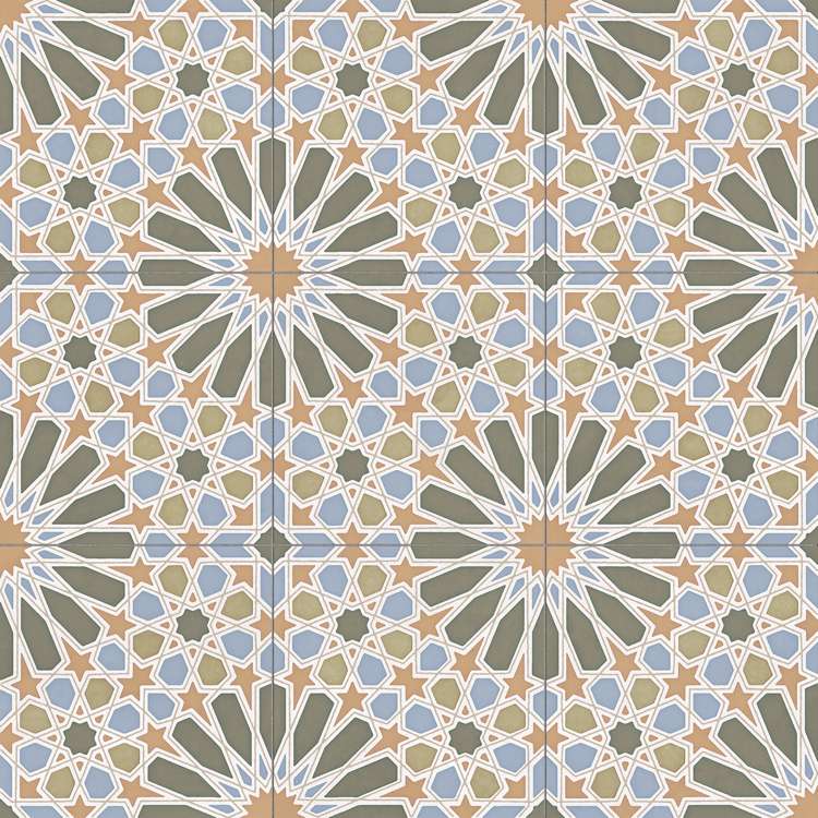 Керамогранит Aparici Alhambra Green Natural, цвет разноцветный, поверхность матовая, квадрат, 592x592