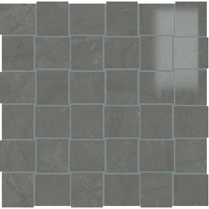 Мозаика Panaria Trilogy Mos 36 Sky Smoke Lux PGZTYL4, цвет серый, поверхность полированная, квадрат, 300x300