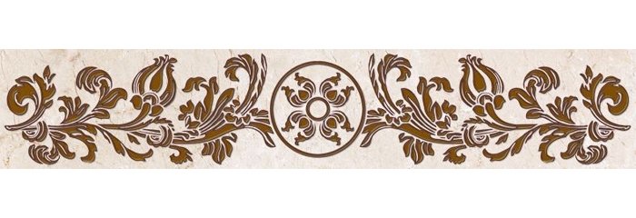 Бордюры Belleza Бордюр Калинка коричневый 05-01-1-76-03-15-650-0, цвет разноцветный, поверхность глянцевая, прямоугольник, 75x400