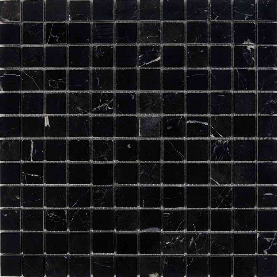 Мозаика Pixel Mosaic PIX245 Мрамор (23x23 мм), цвет чёрный, поверхность полированная, квадрат, 300x300