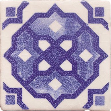 Декоративные элементы Cevica Dec. Arabesco Azul Prov.Blanco, цвет синий, поверхность глянцевая, квадрат, 100x100