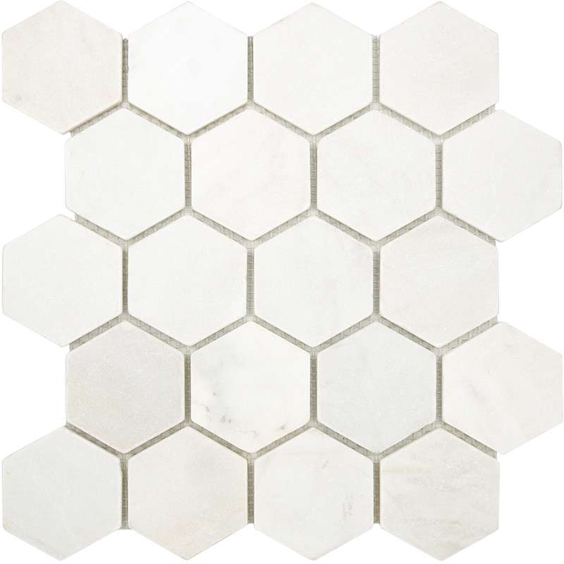 Мозаика Starmosaic Wild Stone Hexagon VMw Tumbled, цвет белый, поверхность матовая, шестиугольник, 305x305