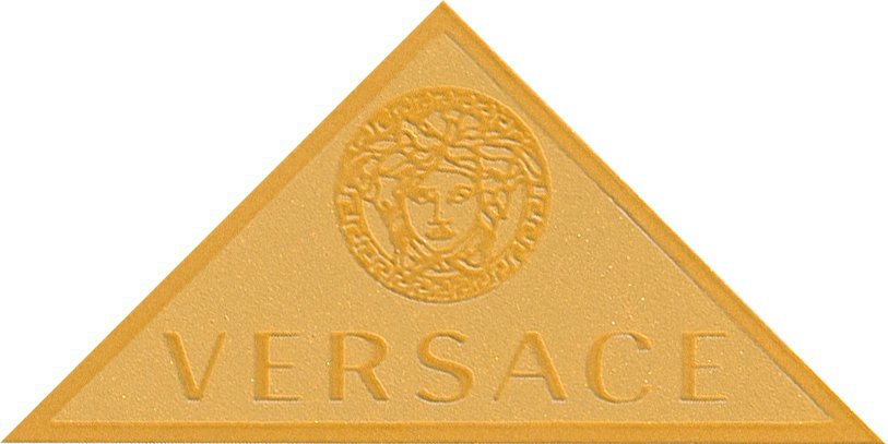 Вставки Versace Firma Triangolare Gold 68925, цвет жёлтый, поверхность глянцевая, прямоугольник, 100x140