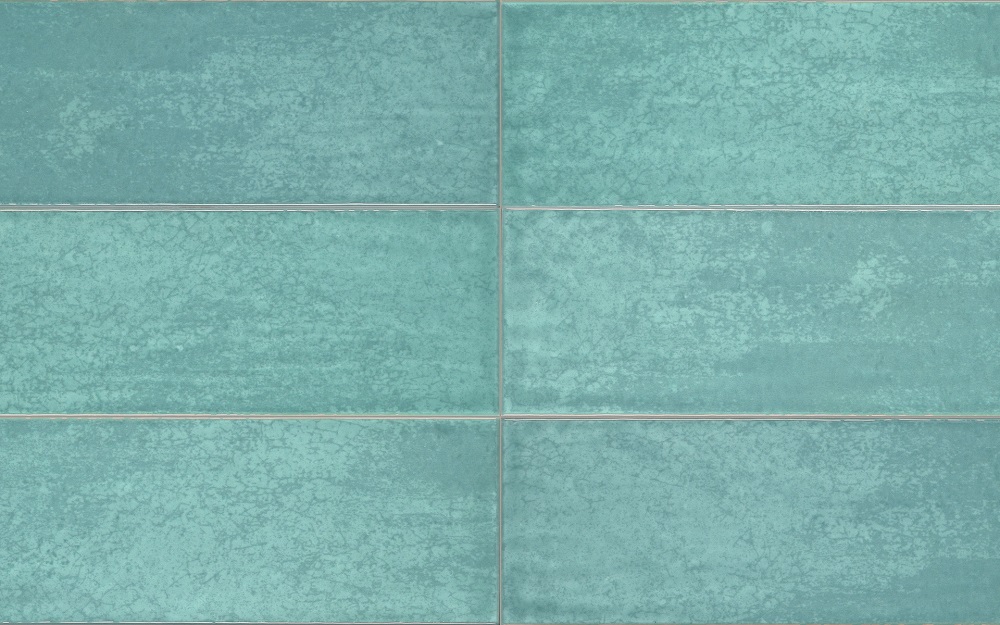 Керамическая плитка Iris Maiolica Acquamarina 754990, цвет зелёный, поверхность глянцевая, прямоугольник, 100x300